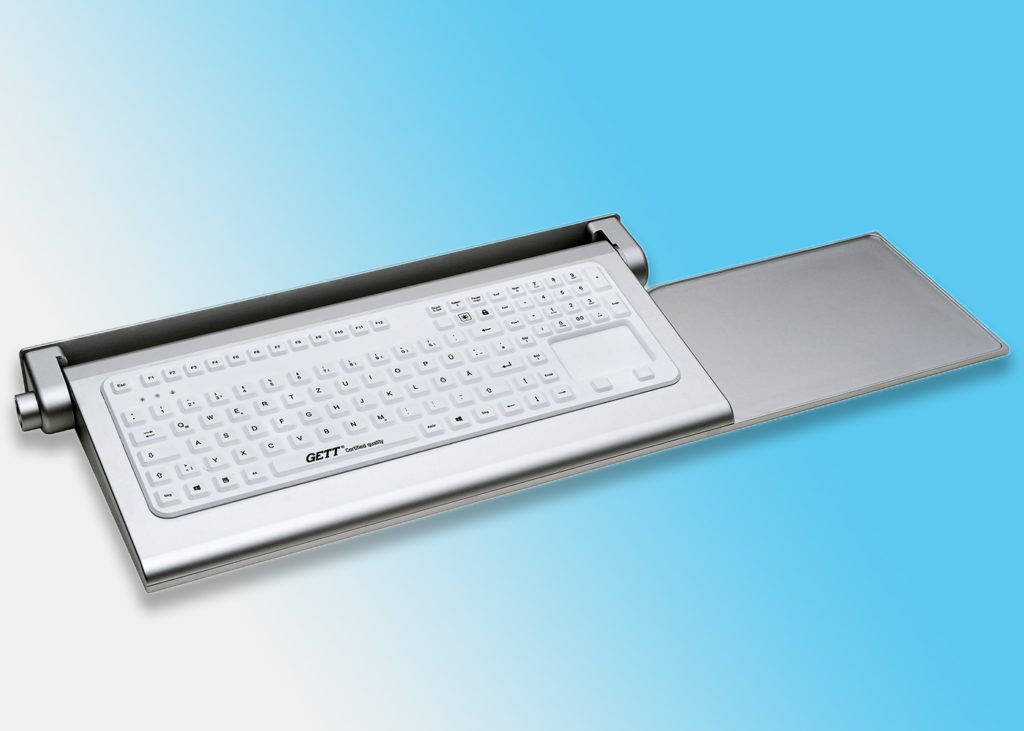 Clavier lavable sur tablette rabattable